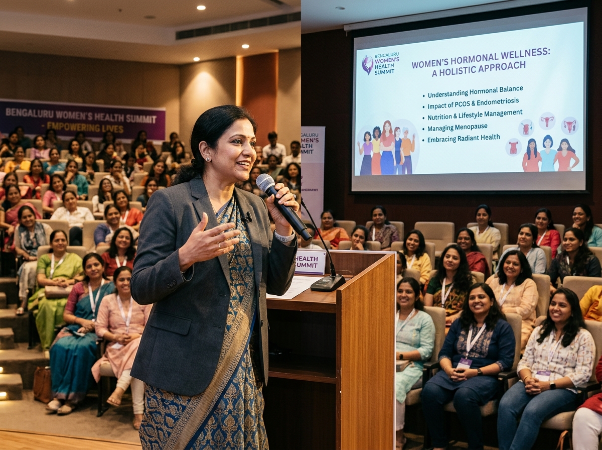 Dr. Sindhu conducting women health awareness seminar in Bengaluru
